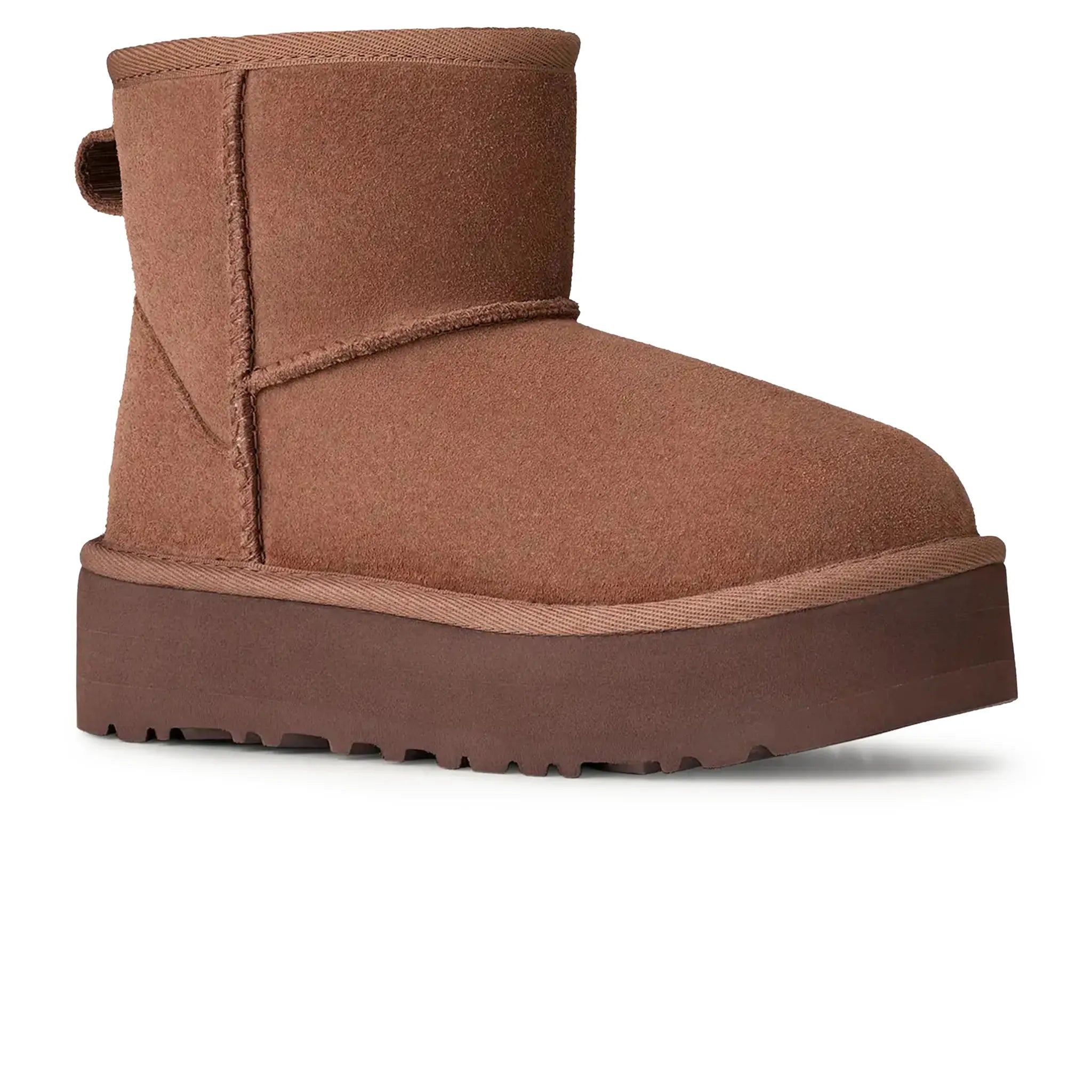 Front Side View of UGG Classic Mini Platform Girls Brown Boots UGGA5006154228